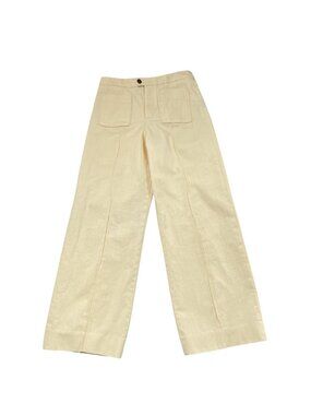 Soeur Harry Wide-Leg Pleated Pants In Cream High-Rise With Pocket Detail Size 4